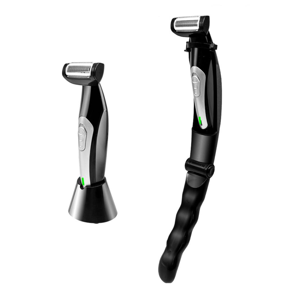 Electric Back Shaver with Ergonomic Handle IPX7 Waterproof Men Body Hair Trimmer USB Rechargeable Handheld Hair Remover Tool