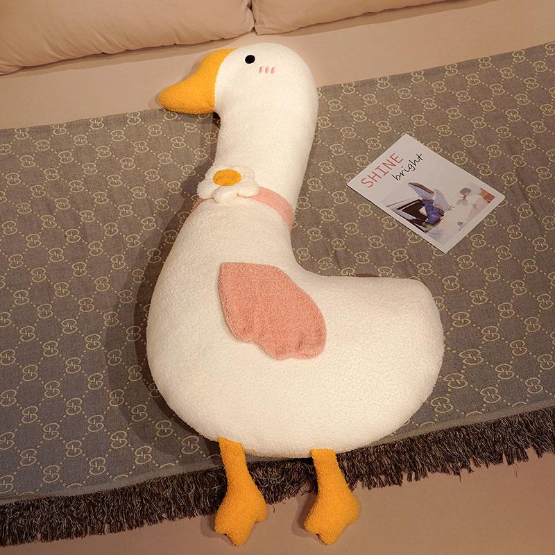 Internet Celebrity Big White Goose Throw Pillow Long Pillow Girl Sleeping Bed Pillow Super Soft Cute Plush Doll Pillow Bedside