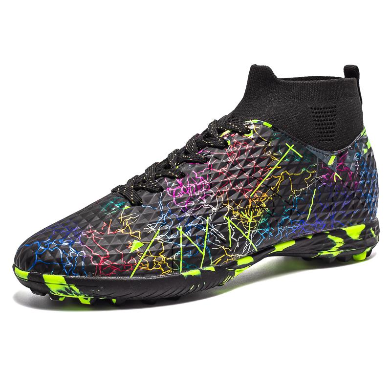 Herren Fußballschuhe FG/TF High Top Neu Verschleißfest Stoßdämpfend Freifeld Professionelles Training Fußballschuhe für Teenager