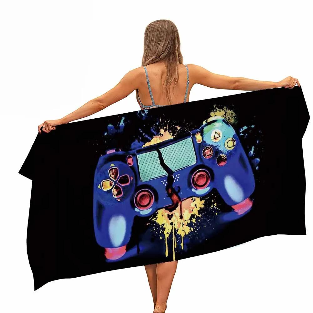 Game Handle Microfiber Beach Towel Portable Quick Fast Dry Sand Outdoor Travel Swim Blanket Thin Home Decoration Boys Girls Gift