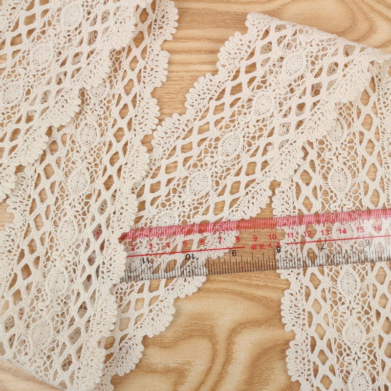 Wide-Edged Cotton Thread Lace Accessories Decorative Lace Ribbon Hollow Lace Book White Trim Printed Pattern Webbing