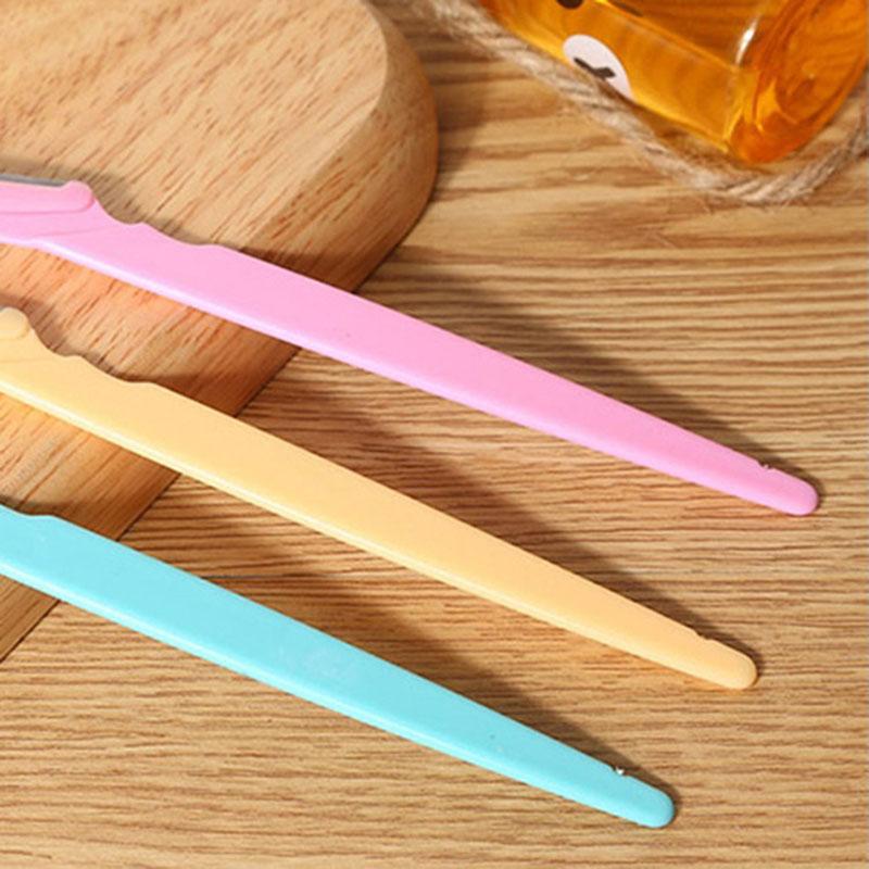 Eyebrow Trimming Knife Stainless Steel Prevent Slipping Handle Different Colors Eyebrow Trimmer Set 3pcs