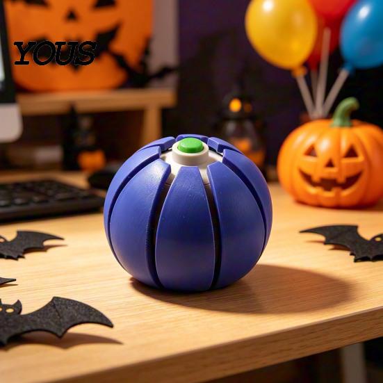 Travel Stress Reliever Halloween Pumpkin Squeeze Ball, Fruit Shaped Clicker Fidget Toy for Anxiety Relief, Cute Soft Decompression Kids Adults, Party