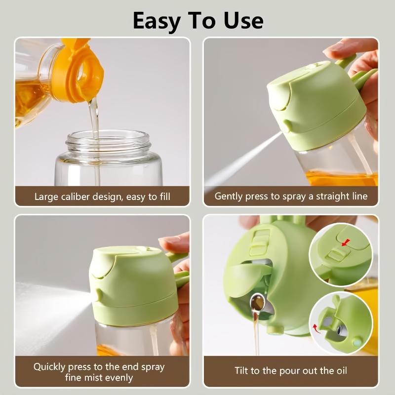 2-in-1 Olive Oil Dispenser & Sprayer – 16oz Food-Grade Bottle for Cooking,Salads & Frying –Leak-Proof,Precise Control,Easy Clean