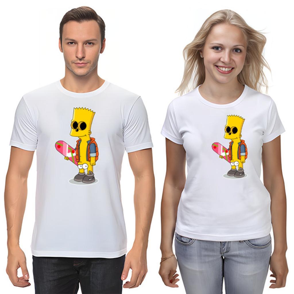 The Simpsons,Homer,Marge,Bart,Lisa Figure, Short Sleeve White-Black Men's / Women's T-Shirt G816