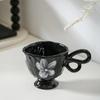 Shangqi Camellia Hand-Painted Ceramic Mug with Butterfly Handle