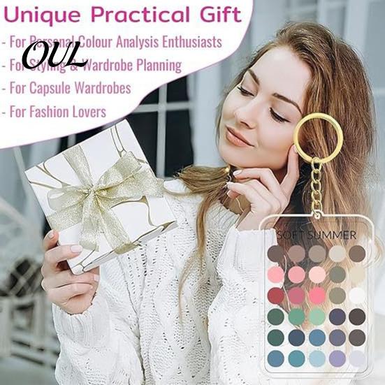 Kleiderschrank Farbabgleicher 2 Stück Palette Schlüsselanhänger Anhänger, Klares Acryl Saisonanalyse Muster Schlüsselanhänger, Karte, Geschenke für Modefans Make-up Guide
