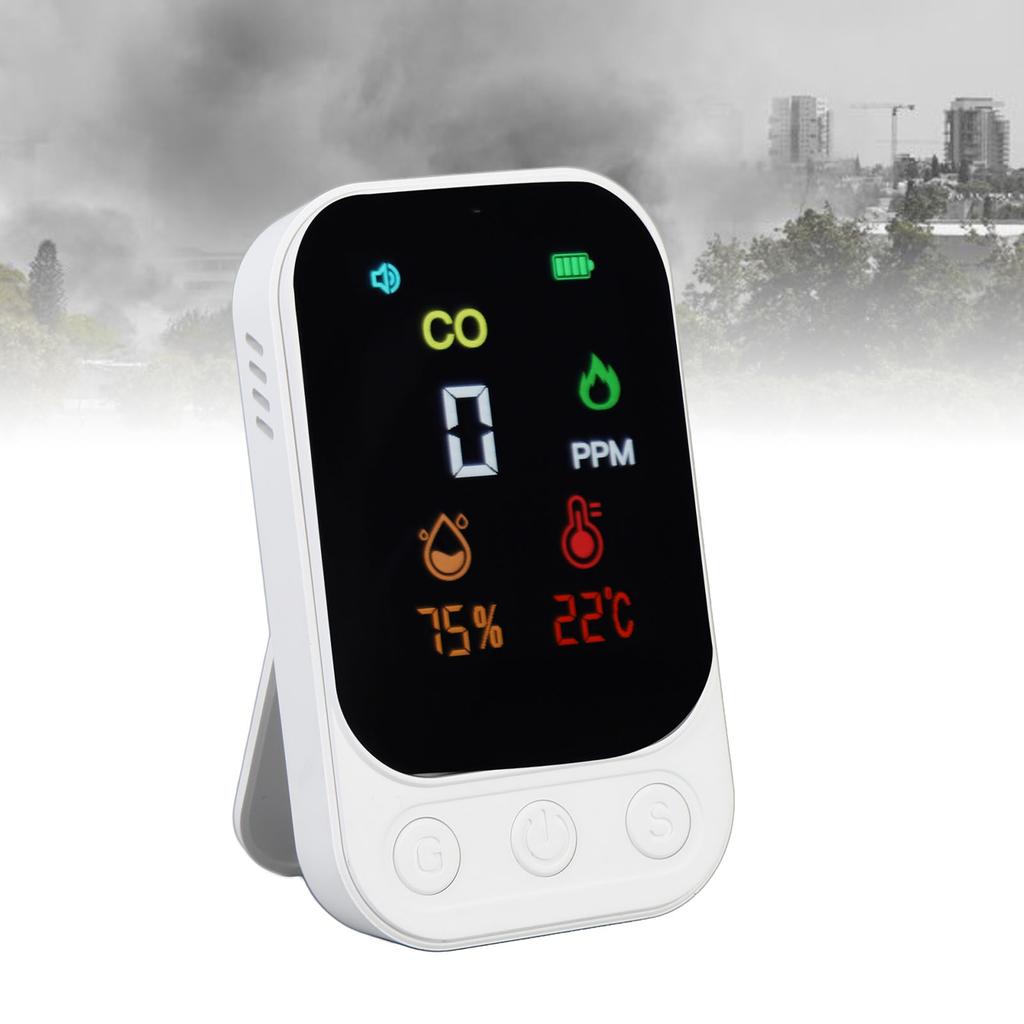 CO Detector Multifunctional Portable Temperature Humidity CO Tester for Travel Tent Picnic 5V