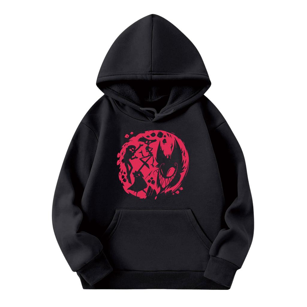 Child Fashion Lightweight Long Sleeve Pullover With Pockets  Print Hoodie