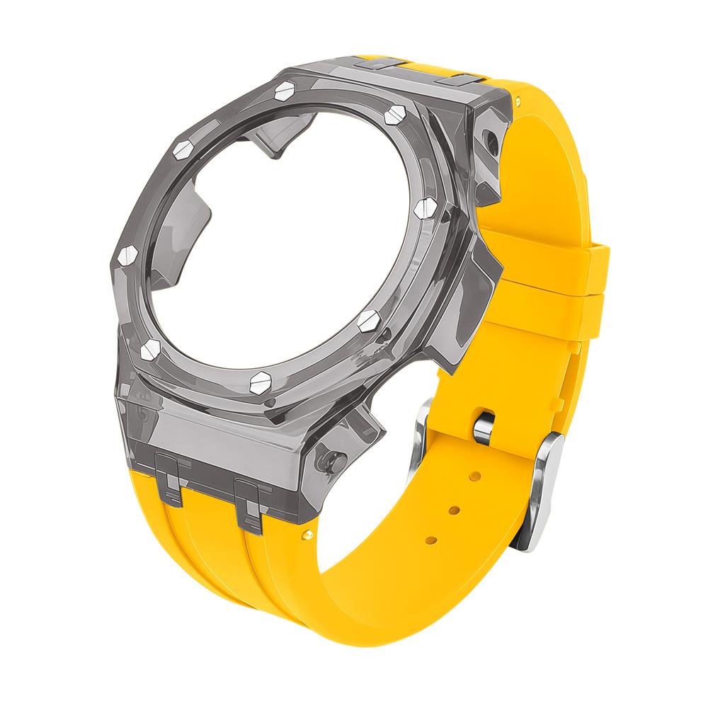 Für Casio GA2100 GA-B2100 Transparenter Lünettenrahmen Mod Kit - Strapazierfähiges Gummi Sportarmband Ersatzzubehör für GA2110 Uhren