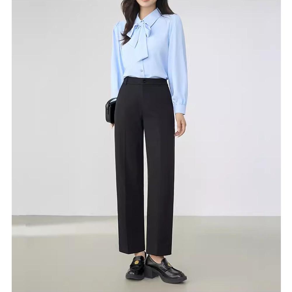 Women's High-Waist Slimming Black Cigarette Harem Pants