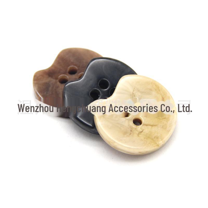 Hengchuang Special-Shaped Resin Four-Hole Buttons for Casual Jackets and Coats.