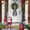 2 Pack Wreath Sash for Front Door Boxwood Wreath Sash Garland Front Door Porch Decor(White and Black Plaid)