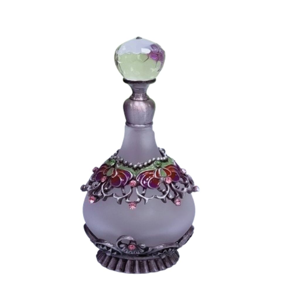 Vintage Empty Bottle Refillable Decorative Empty Glass Jar Luxury Crystal Inlayed Glass Oil Dropper Bottles Bedroom Decor