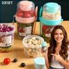 Portable Salad Shaker Cup Double Layer Seal Breakfast Cup Yogurt Oatmeal Snacks Parfait Containers with Dressing Cup Lid Forks