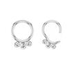 Titanio + Cristallo Anello per Naso Labbro Orecchino Segmento Incernierato 16G 8MM Gioiello Piercing Corpo