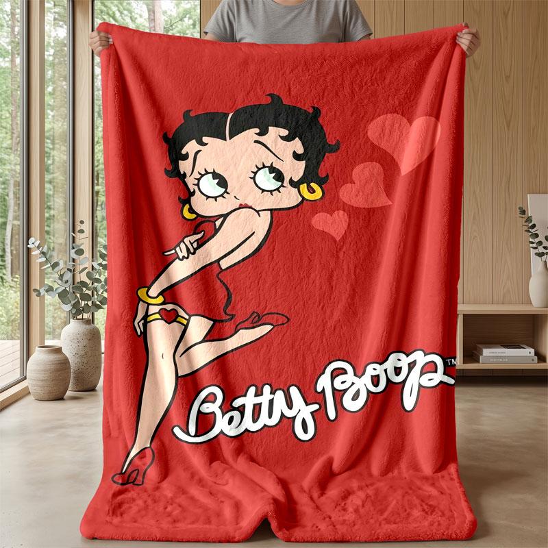 Soft Flannel Blanket Lightweight Cozy Bedroom Living Room CoverBetty Boop