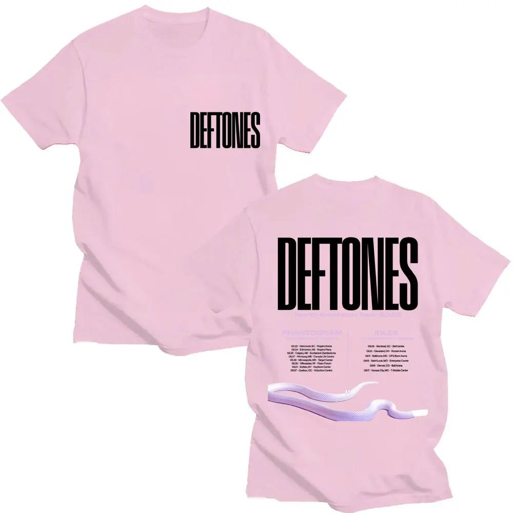 Deftones North American Tour Fashion Retro Men's and Women's T-shirts 2026 Summer Pure Cotton Printed Loose T-shirts