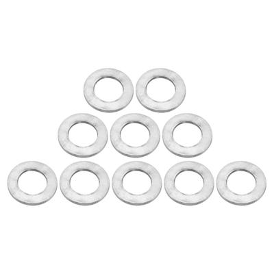 Motoforti Universal Flat Washers, 28mm Inner Diameter, 50mm Outer Diameter, 4mm Thick, Durable Stainless Steel, Silver Tone, 10-Pack