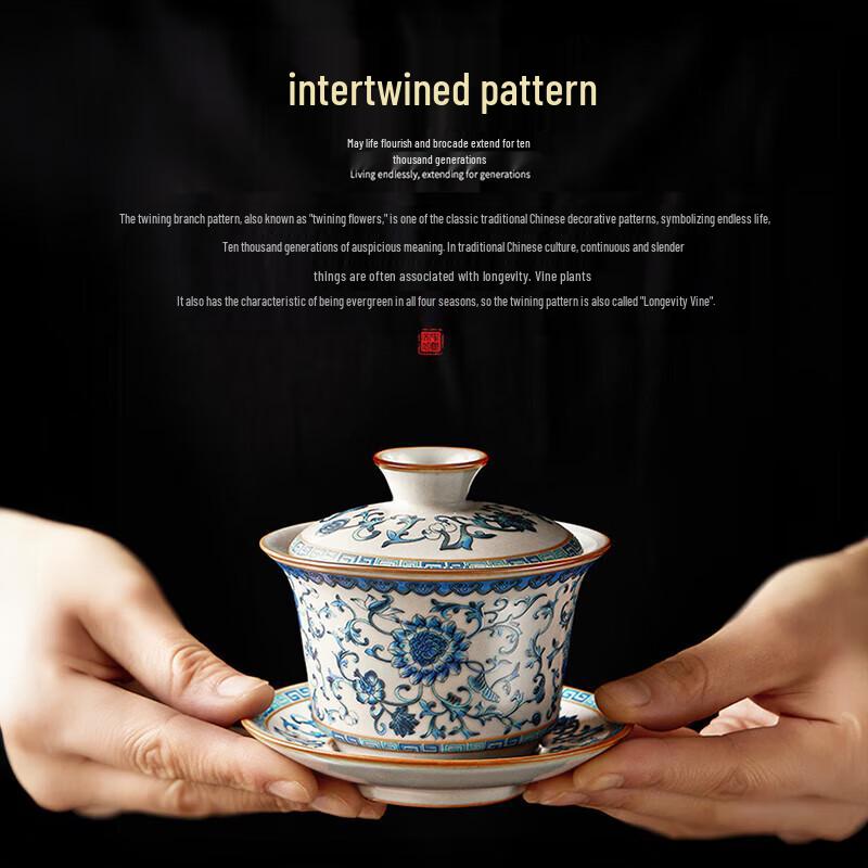 Ba Qian Hang Ceramic Gaiwan Tea Set