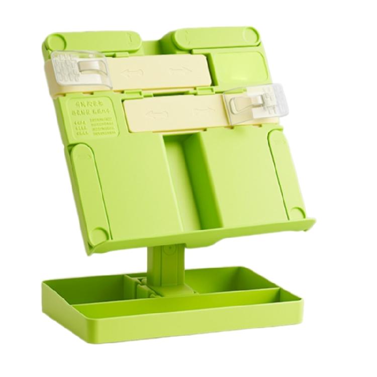 Foldable Plastic Reading Stand Adjustable Textbook Stand Folding Book Rest with Page Clips for Book Tablet Music Scores