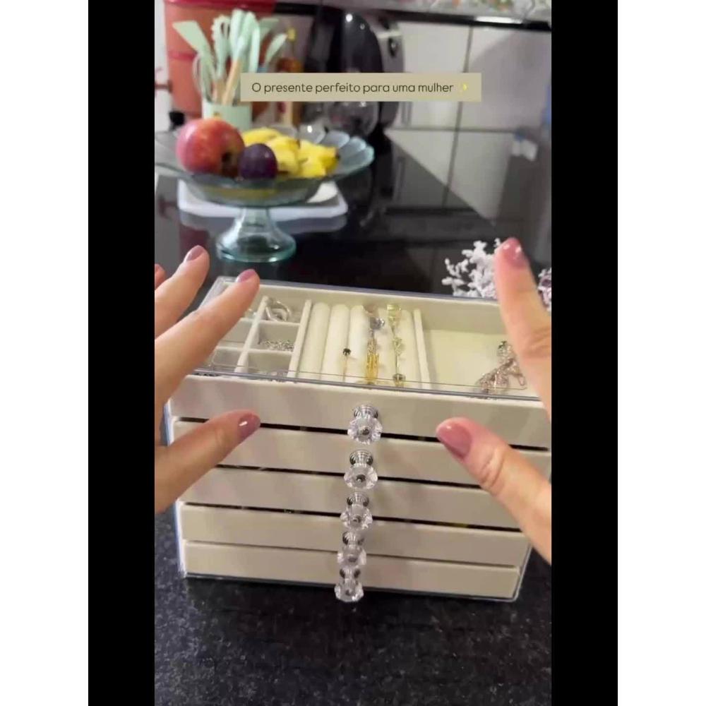 Mehrschichtige Schmuckschatulle aus Flanell mit Schublade, Ohrstecker, Armband, Aufbewahrungsregal, Schmuckschatulle, geeignet für Ehefrauen, Weihnachtsgeschenke, Ostern, Valentinstag