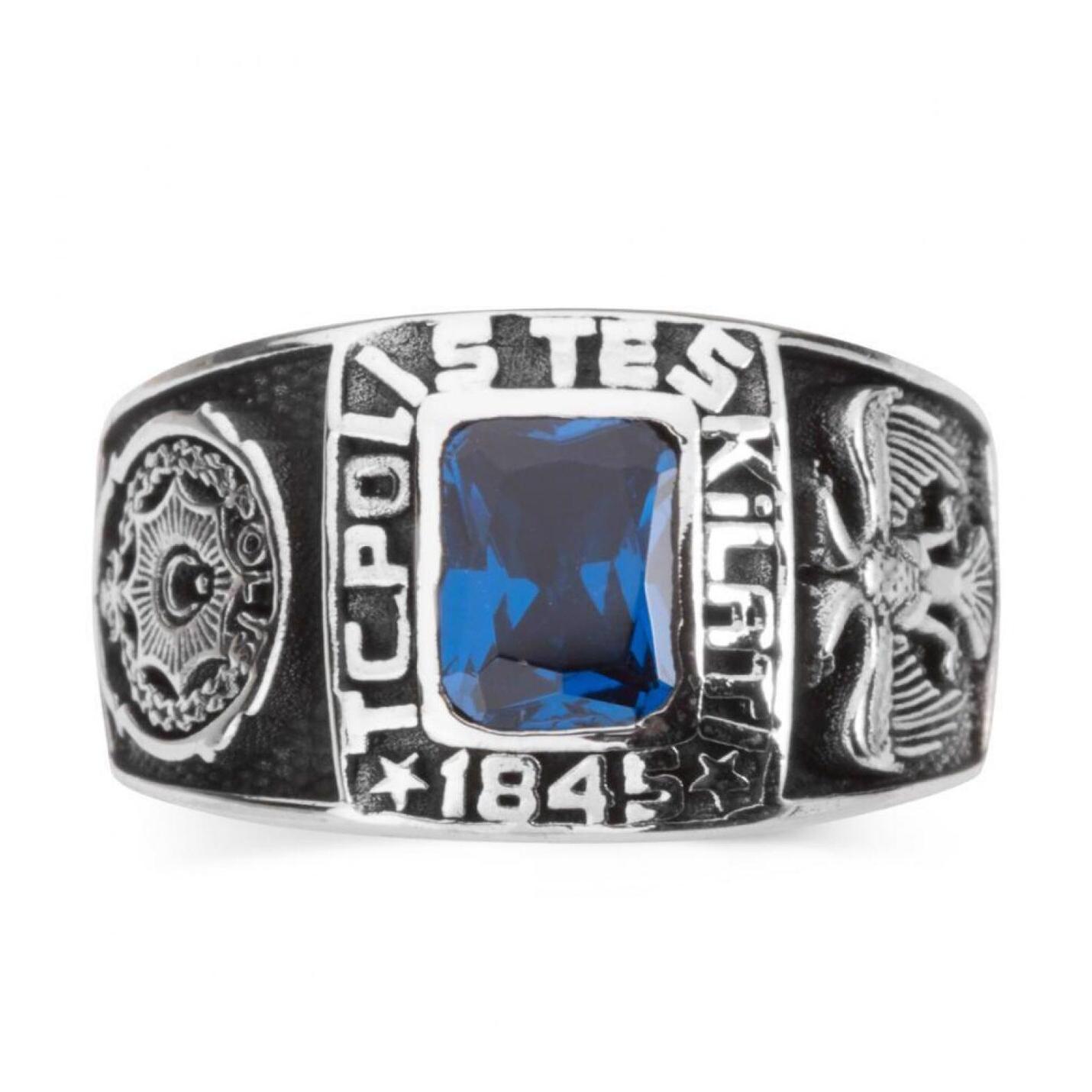 

Кольцо полицейской службы Square Stone