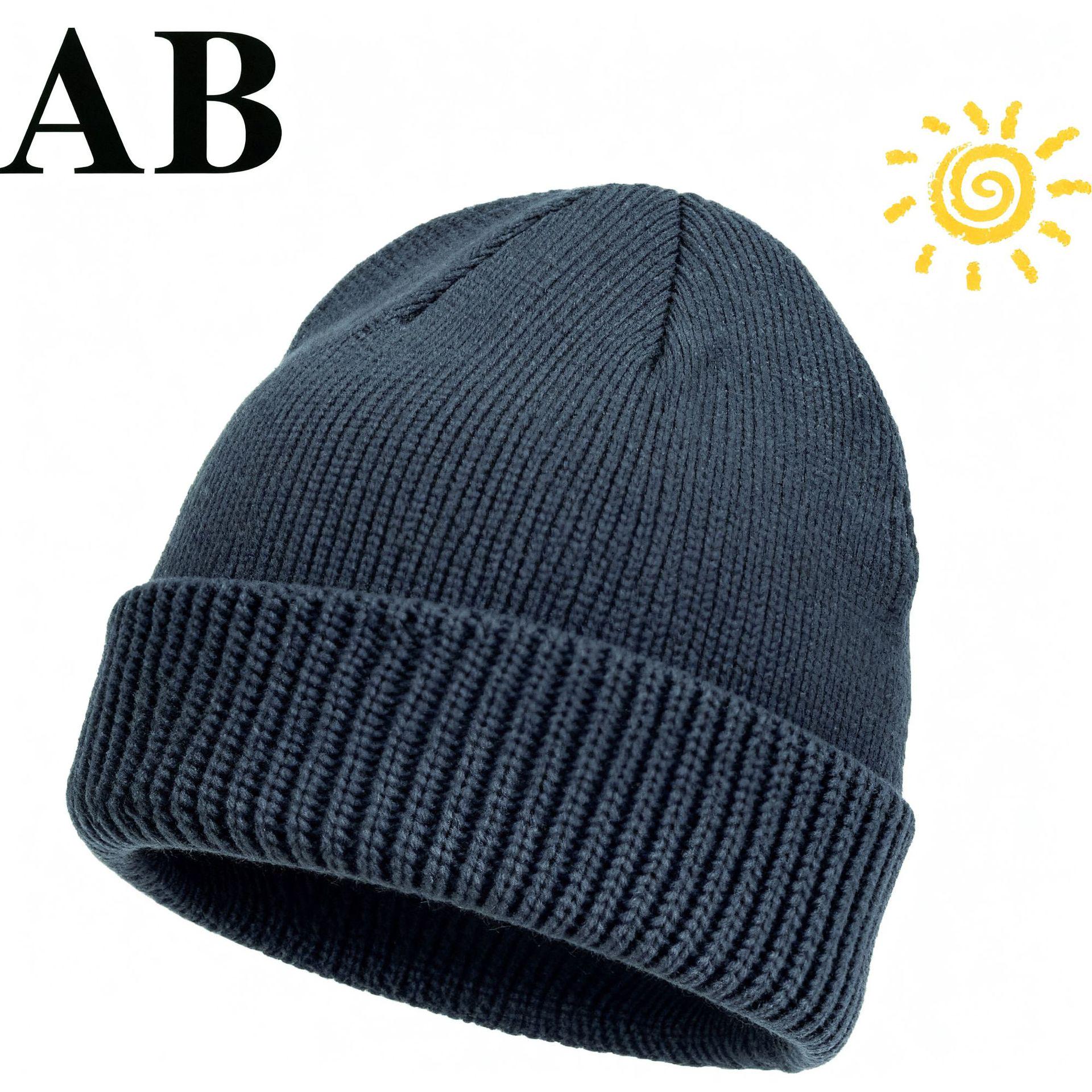 

Унисекс Шапка крупной вязки в корейском стиле с широкими полями, однотонная, теплая защита ушей для улицы XL темно-серого