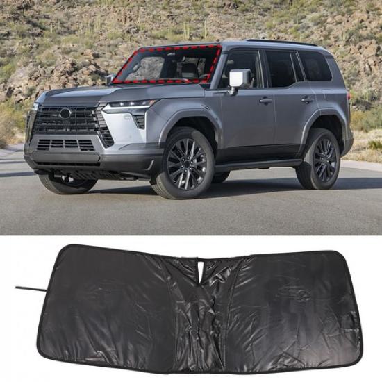 Black Car Sun Shade Windshield Window Sunshade Cover For Lexus GX 2024+