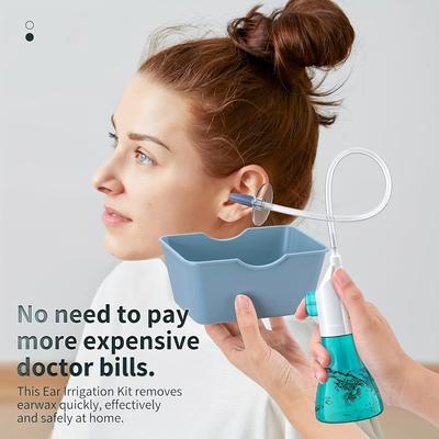 Kit de herramientas para eliminar la cera de los oídos con jeringa de irrigación de 17,53 cm y 10 puntas, sistema de limpieza manual de oídos para eliminar la acumulación de cera de manera segura y eficaz
