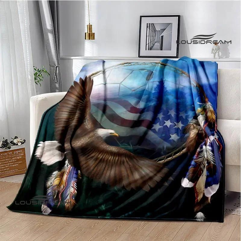 3D Eagle Printed Blanket Picnic Blankets Flange Warm Blanket Soft and Comfortable Blanket Bed Linings Birthday Gift