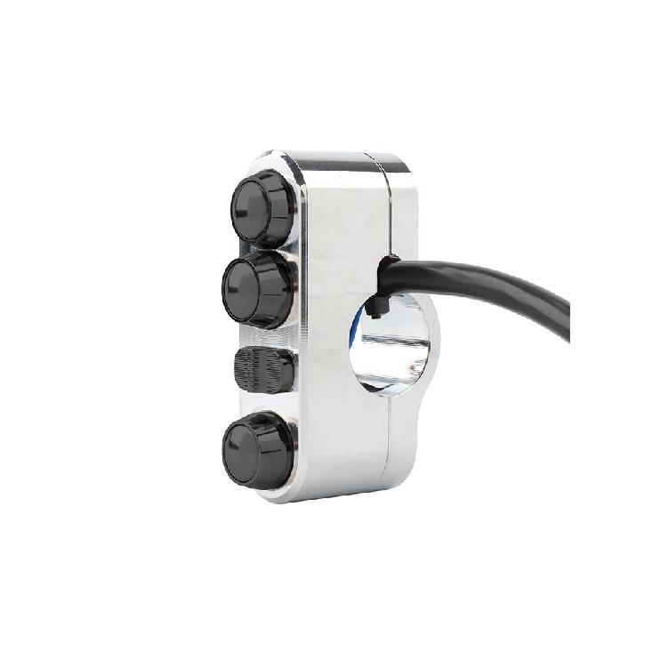 

Мотоцикл 1 /25 мм ручка управления переключатель для Harley Honda Suzuki Yamaha Kawasaki Victory Horn указатель поворота переключатель света серебряный