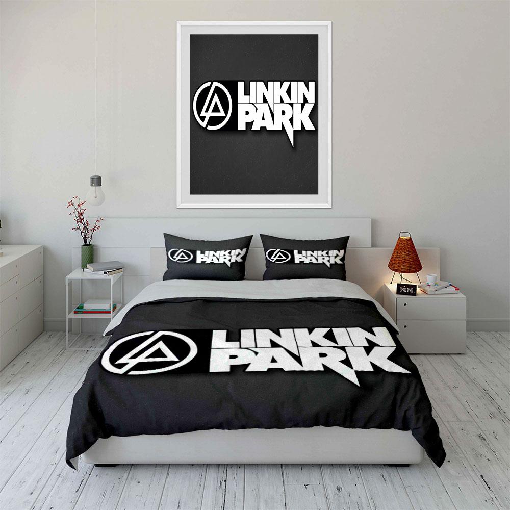 "Linkin Park logo text." Bedding sets Duvet cover sets Duvet covers Pillowcases(1 * Duvet Cover 2 * Pillowcases without duvet insert)