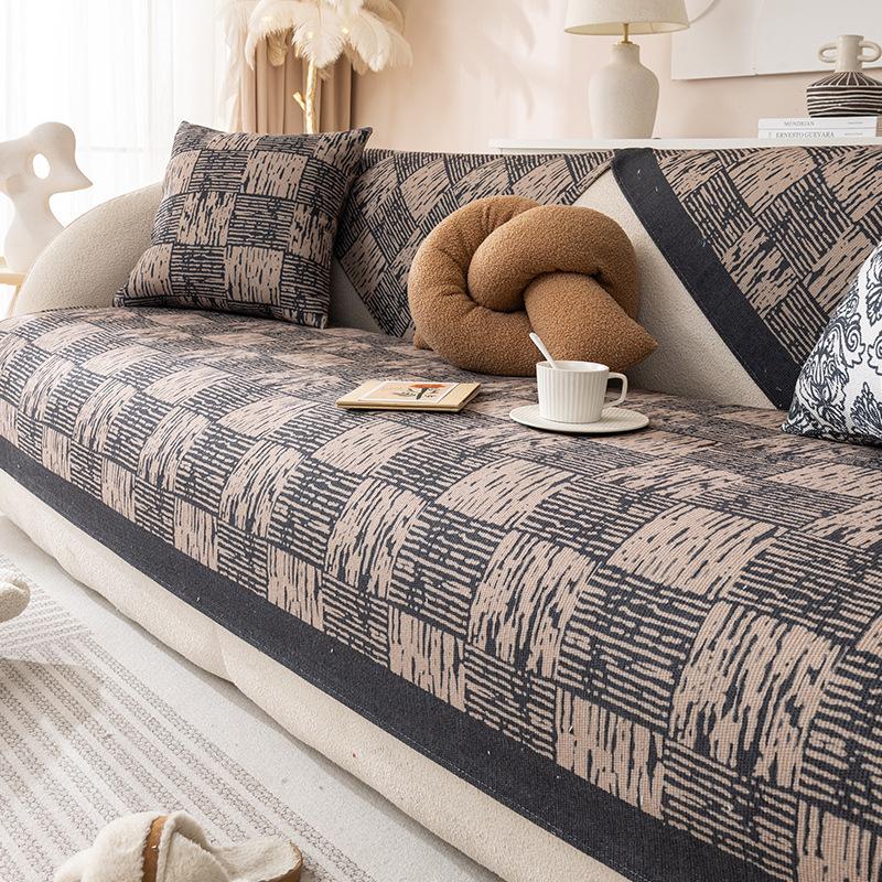 Cotton and Linen Sofa Cushions For Seasons Anti-Slip and Stain-Resistant Seat Pads  Model Linen and Coarse Fabric Sofa Cover