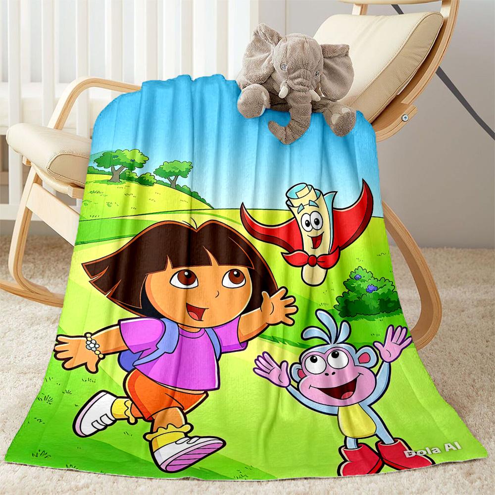 Dora Explorer Blanket Soft Warm Cozy Great for Couch Livingroom Sofa Four Seasons Universal Modern Style Birthday Christmas Gift Blanket
