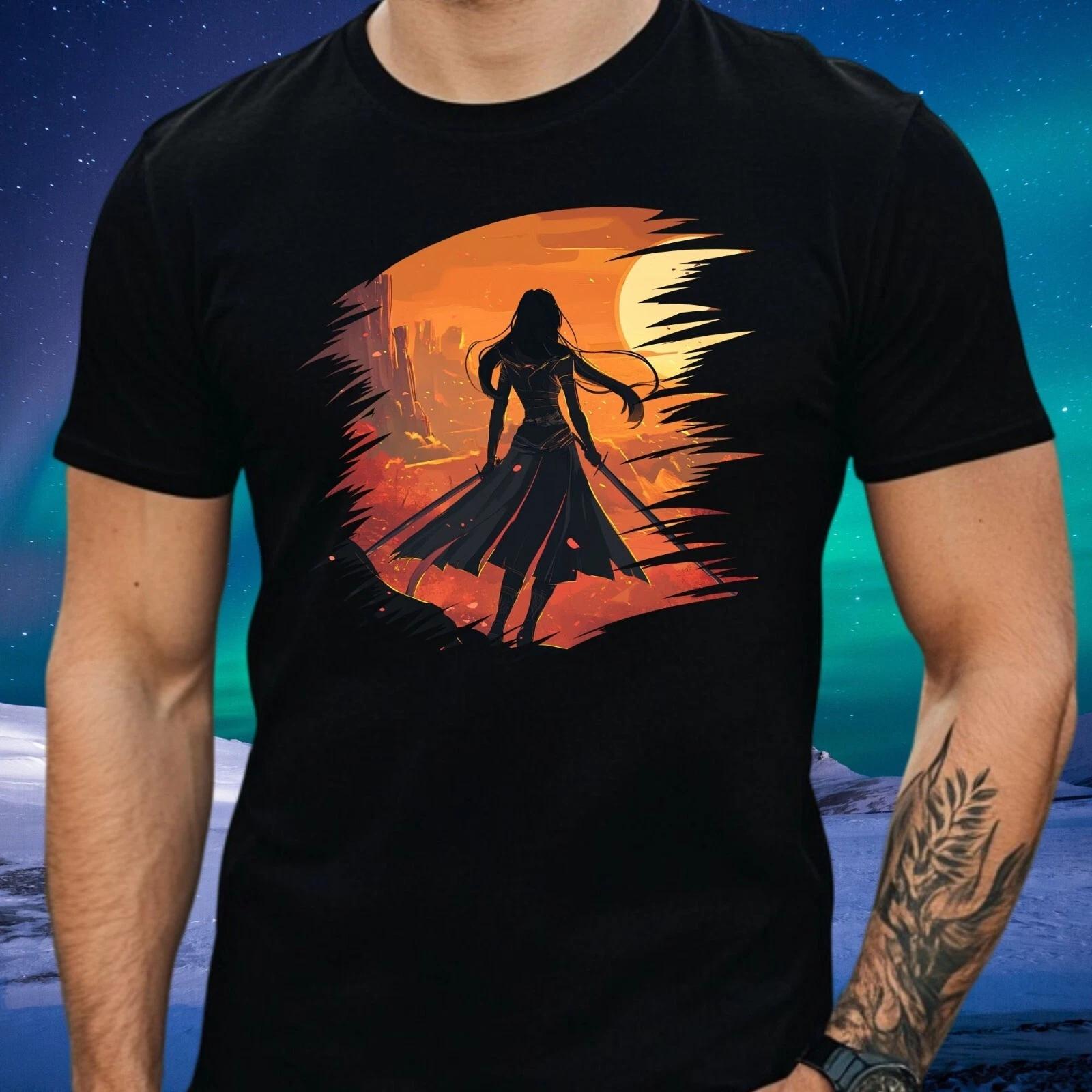 T-Shirt Herren Kriegerin Motiv Baumwolle Größe S bis 5XL XXXXL