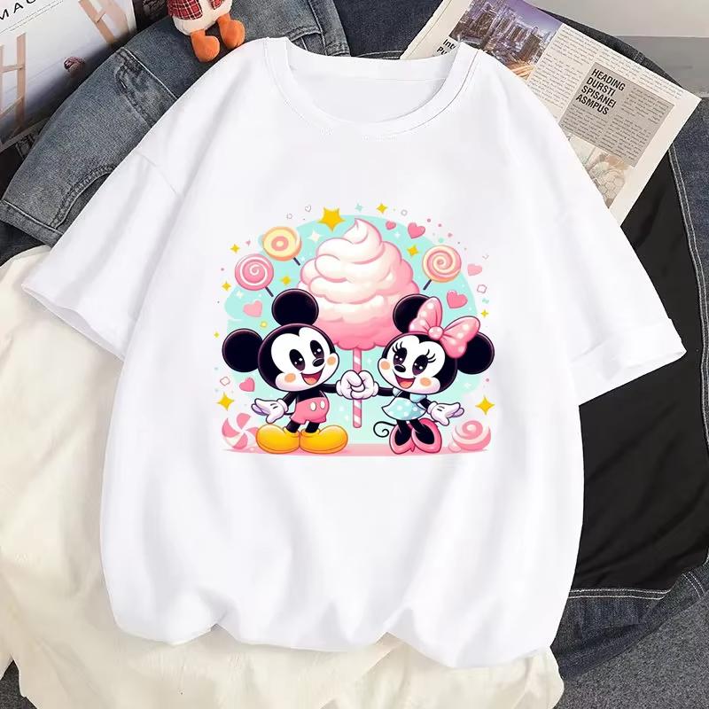 Creative Mickey Mouse Pattern Tshirt Tops Summer Unisex Casual Short Sleeves Streetwear T-shirts Tops Harajuku T Shirts