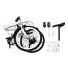 Biely skladací bicykel Skladací mestský bicykel pre dospelých 20" Bicykel na dochádzanie 6-rýchlostné prevody Pre drsné cesty, blatisté cesty, trávnaté porasty