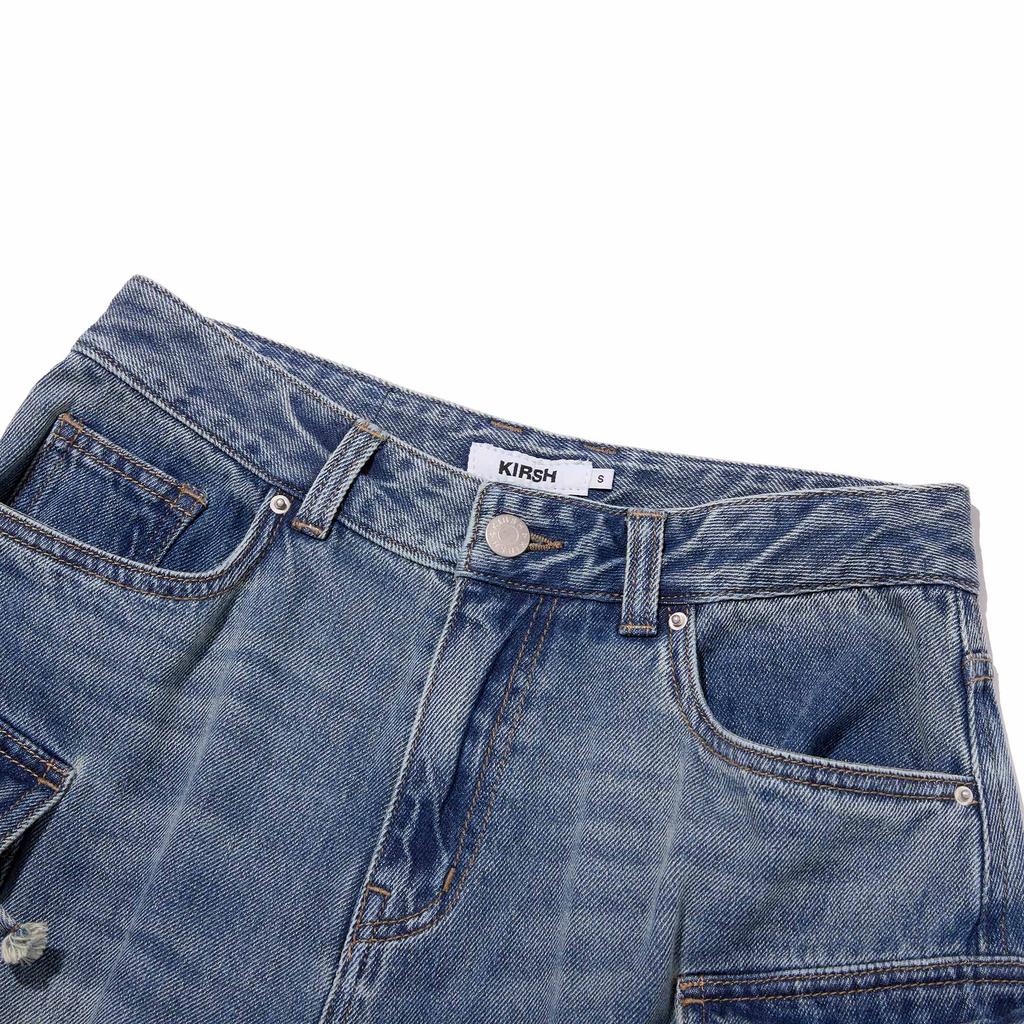 KIRSH Cargo Bermuda Denim Pants [Blue]