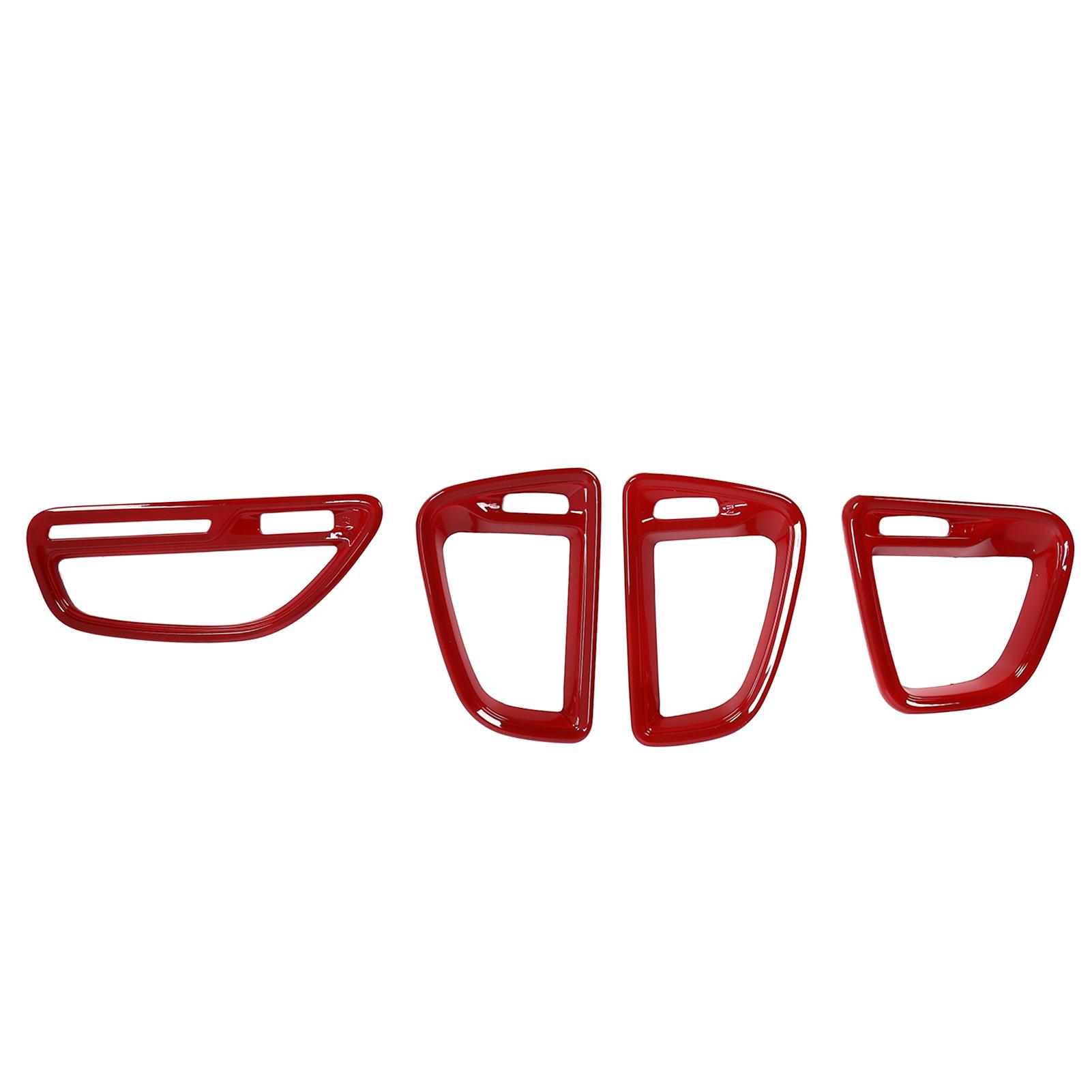 

4 Pcs Central Console Air Vent Outlet Decoration Cover Trim Replacement for Dodge Challenger 2015‑2021Red красный