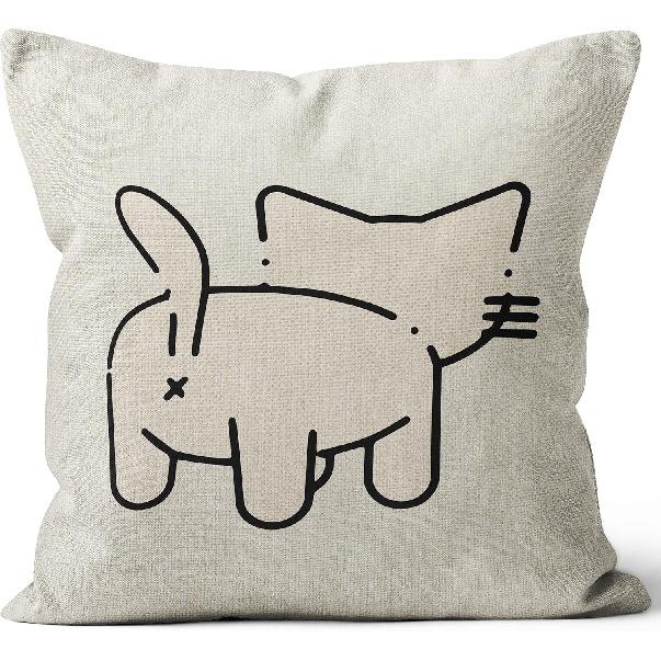 Cute Cat Pillow Covers 18x18 - Cute Cat Gifts, Decorative Cat Pillow Covers, Cute Cat Stuff, Cat Gifts for Women, Cute Cat Home Decor, Gifts for Cat As
