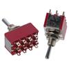 2Pcs ON/Off/ON Mini Toggle Switch 3 Position 12 Pins 125V /250V Car Boat Switches Plastic, Metal Red 3 Position 12 Pins