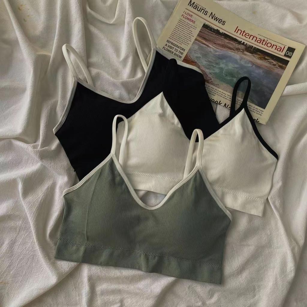 Women's Student Fixed Buckle-Free Bustier Anti-Drooping Push-Up Cami for Inner and Outer Wear