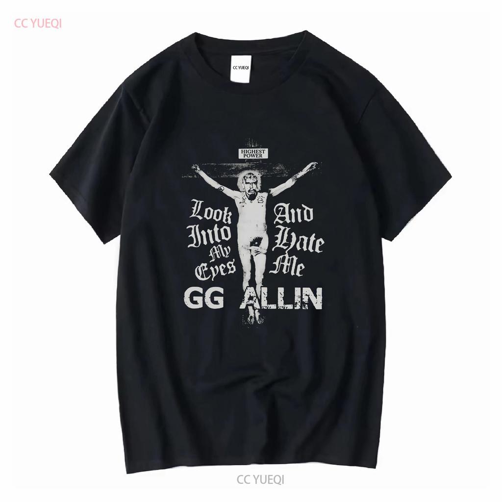 Rare GG Allin Look Into My Eyes Cotton Men T Shirt long or short sleeves vintage Washed Casual Slightly Stretched