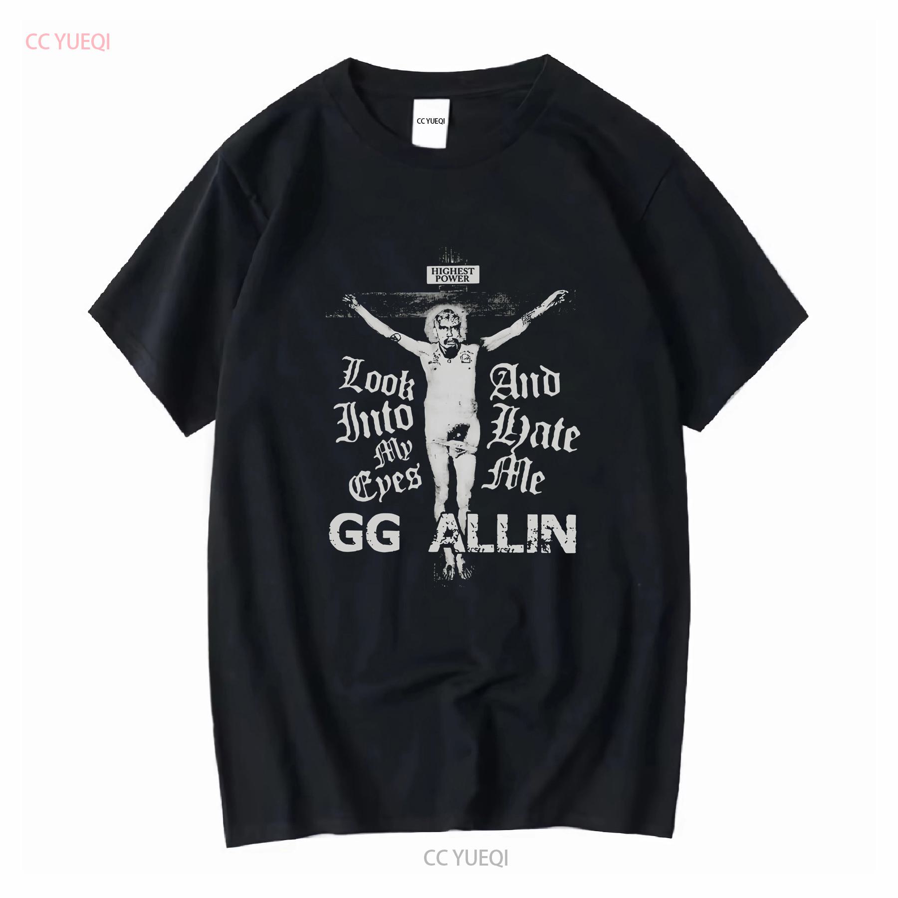 

Rare GG Allin Look Into My Eyes Cotton Men T Shirt long or short sleeves vintage Washed Casual Slightly Stretched 4XL