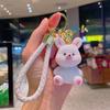 Portachiavi Animale in Resina e Lana Cartoon Ciondolo per Borsa Femminile Squisito Carino Coppia Ciondolo per Auto Creativo