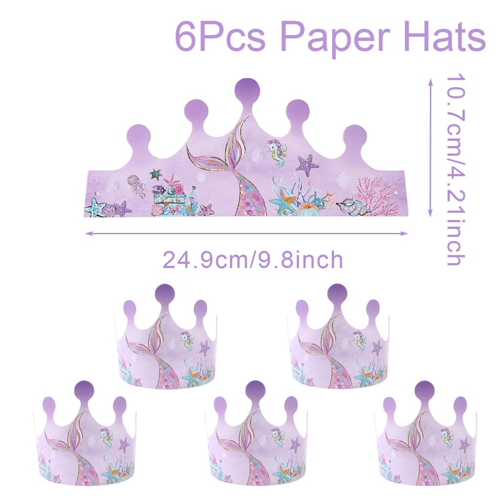 Zestaw naczyń jednorazowych Syrenka Talerze papierowe Kubki Mała Syrenka Dekoracje na przyjęcie urodzinowe Dziewczęce Baby Shower Artykuły imprezowe