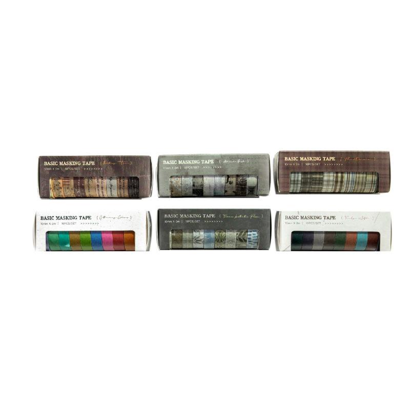 Yan Ji Retro Washi Tape Set - Versatile Materials for DIY Journals & Collage.