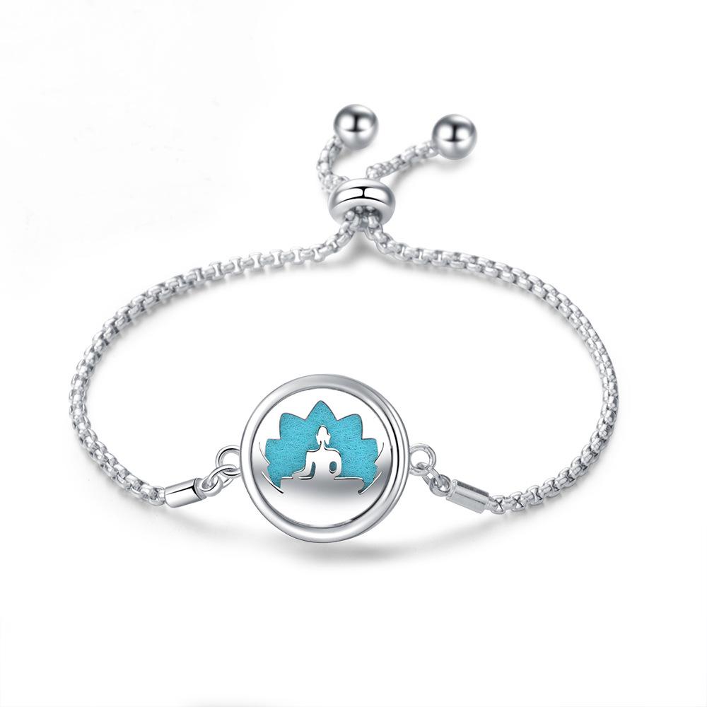 Edelstahl Lebensbaum Aromatherapie Armband - Verstellbar, Öffnungsbares Magnetdesign für ätherische Öle