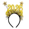Sweet 2026 Happy New Year Headband Cute Glitter Hair Hoop Exquisite Christmas Headpiece  Cosplay